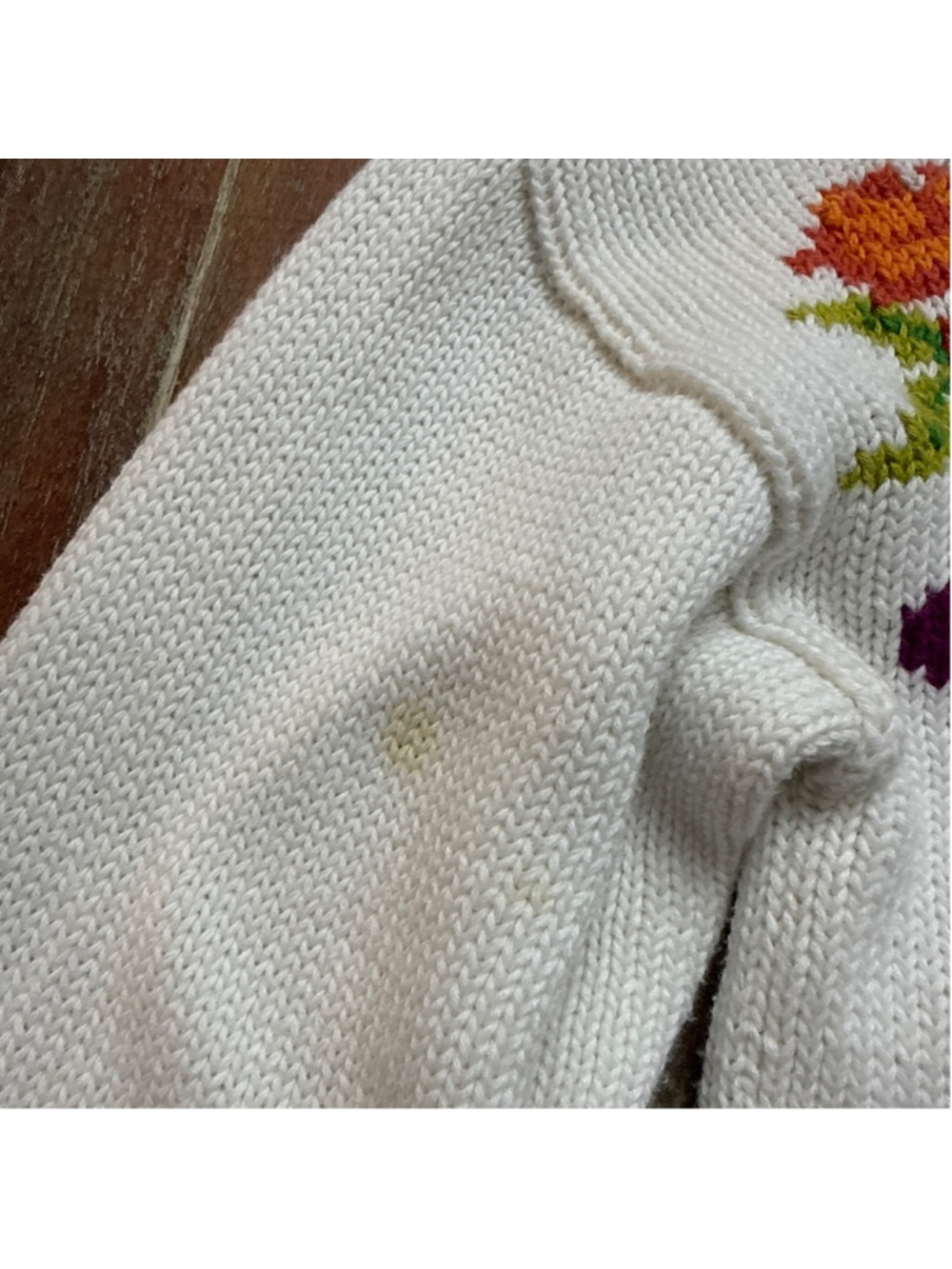 Cotton by Autumn Cashmere Floral Argyle Knit Sweater Size Small Italian Yarn - Picture 7 of 11